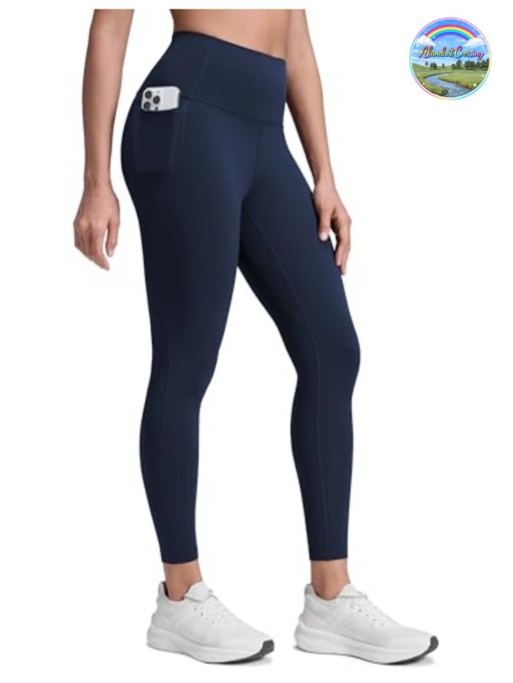 High Rise Leggings with Pockets 25 inch 7/8 Length Soft Stretchy Yoga Pants